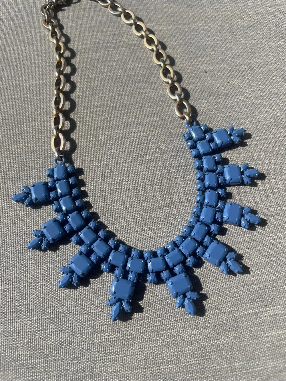 J. Crew Blue and Gold Statement Necklace